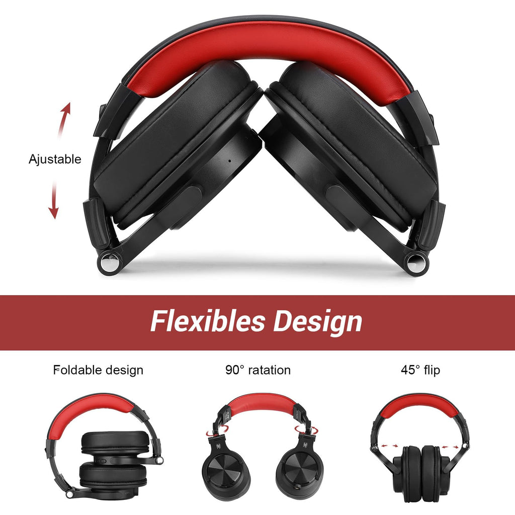OneOdio A70 Bluetooth Over Ear Headphones, Wireless Headphones with 72H Playtime, Hi-Res, Built-in Mic, 3.5mm/6.35mm Wired Audio Jack for Studio Monitor & Mixing DJ Guitar AMP, Computer Laptop PC