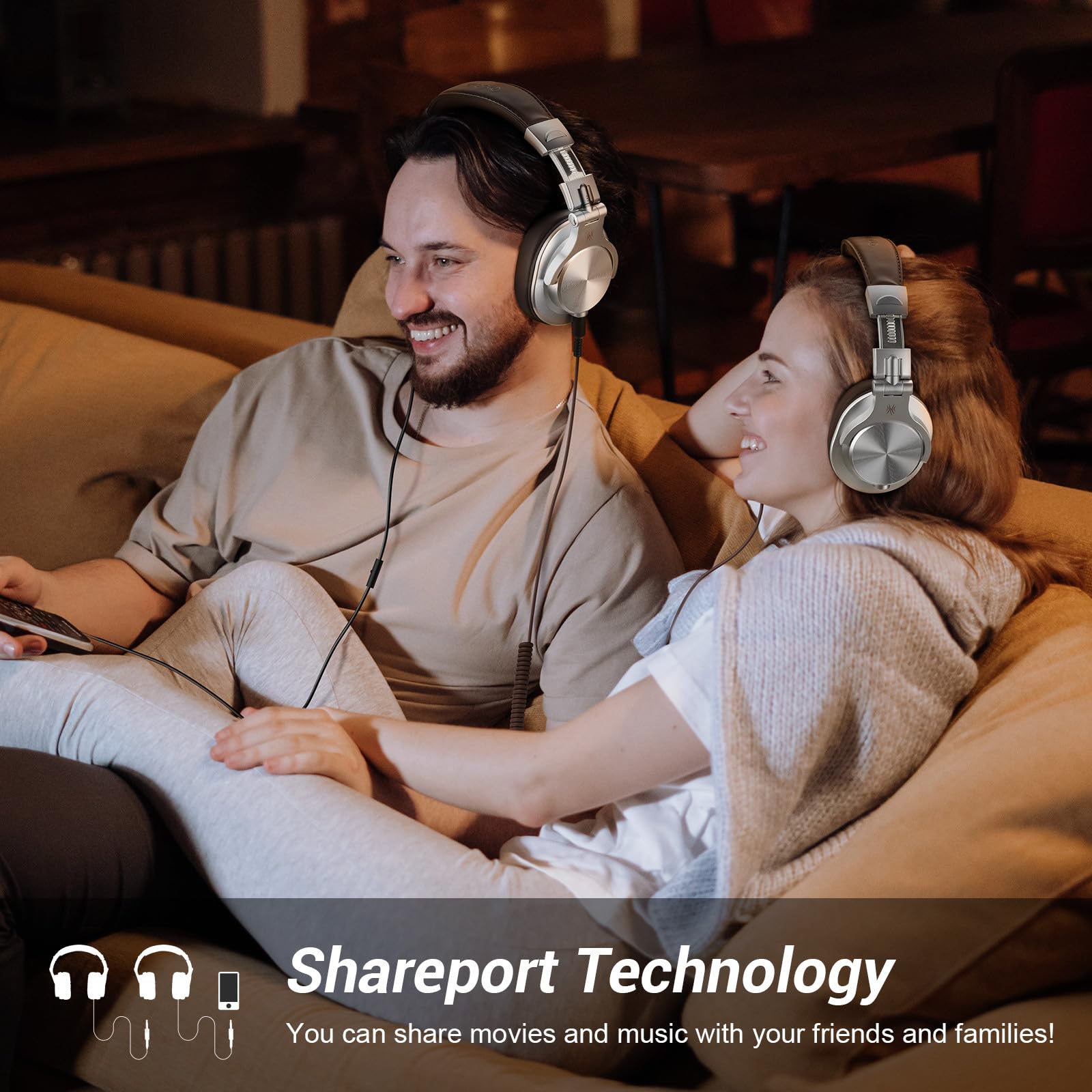 OneOdio A70 Bluetooth Over Ear Headphones, Wireless Headphones with 72H Playtime, Hi-Res, Built-in Mic, 3.5mm/6.35mm Wired Audio Jack for Studio Monitor & Mixing DJ Guitar AMP, Computer Laptop PC