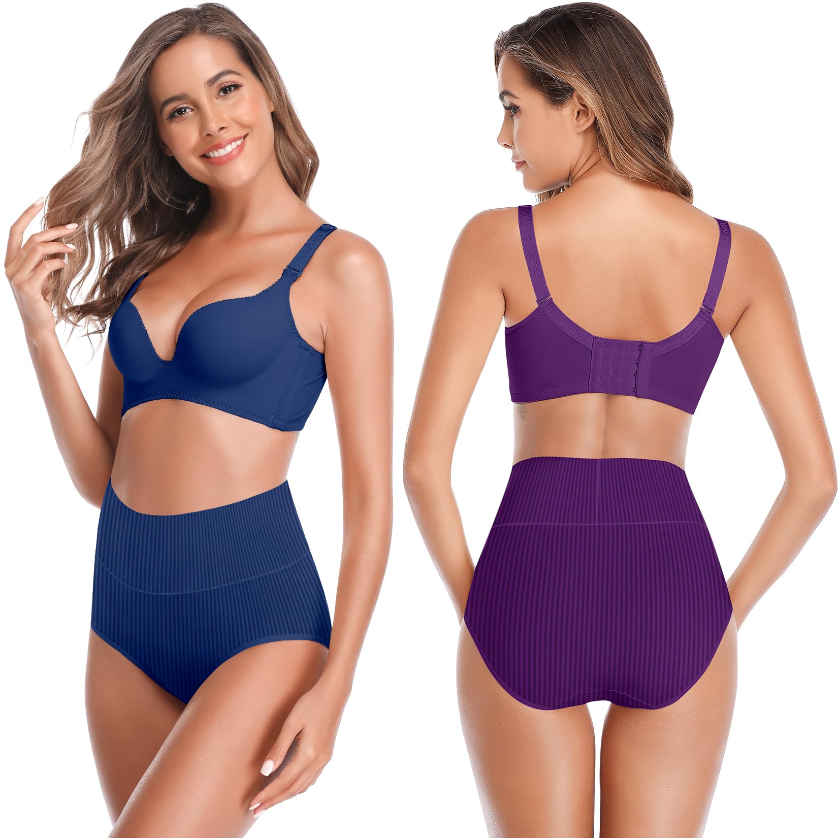 Women's High Waist Cotton Underwear Super Stretchy Briefs Full Coverage Panties Soft Women Panties 5-Pack