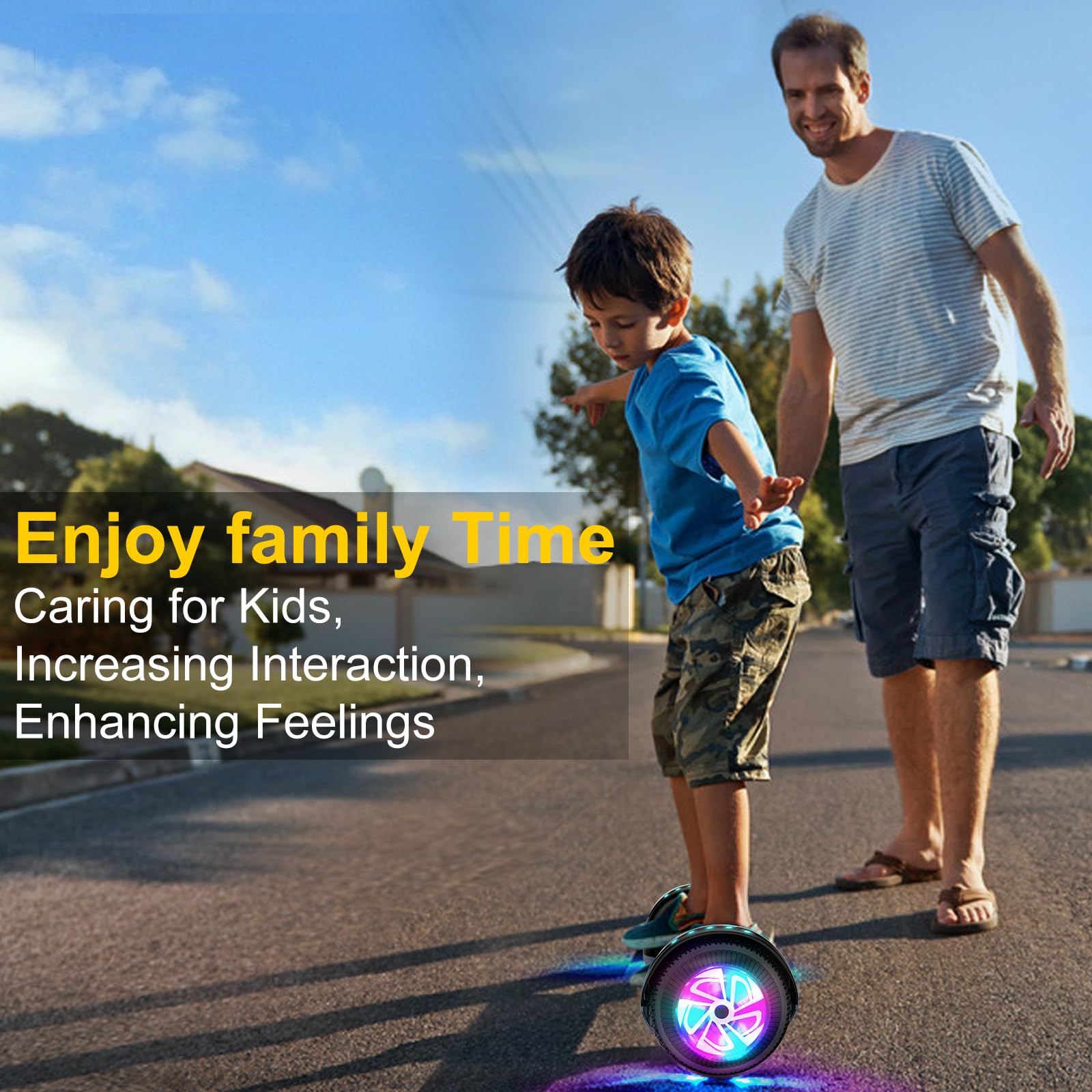 LIEAGLE Hoverboard, 6.5" Self Balancing Scooter Hover Board with Bluetooth Wheels LED Lights for Kids Adults