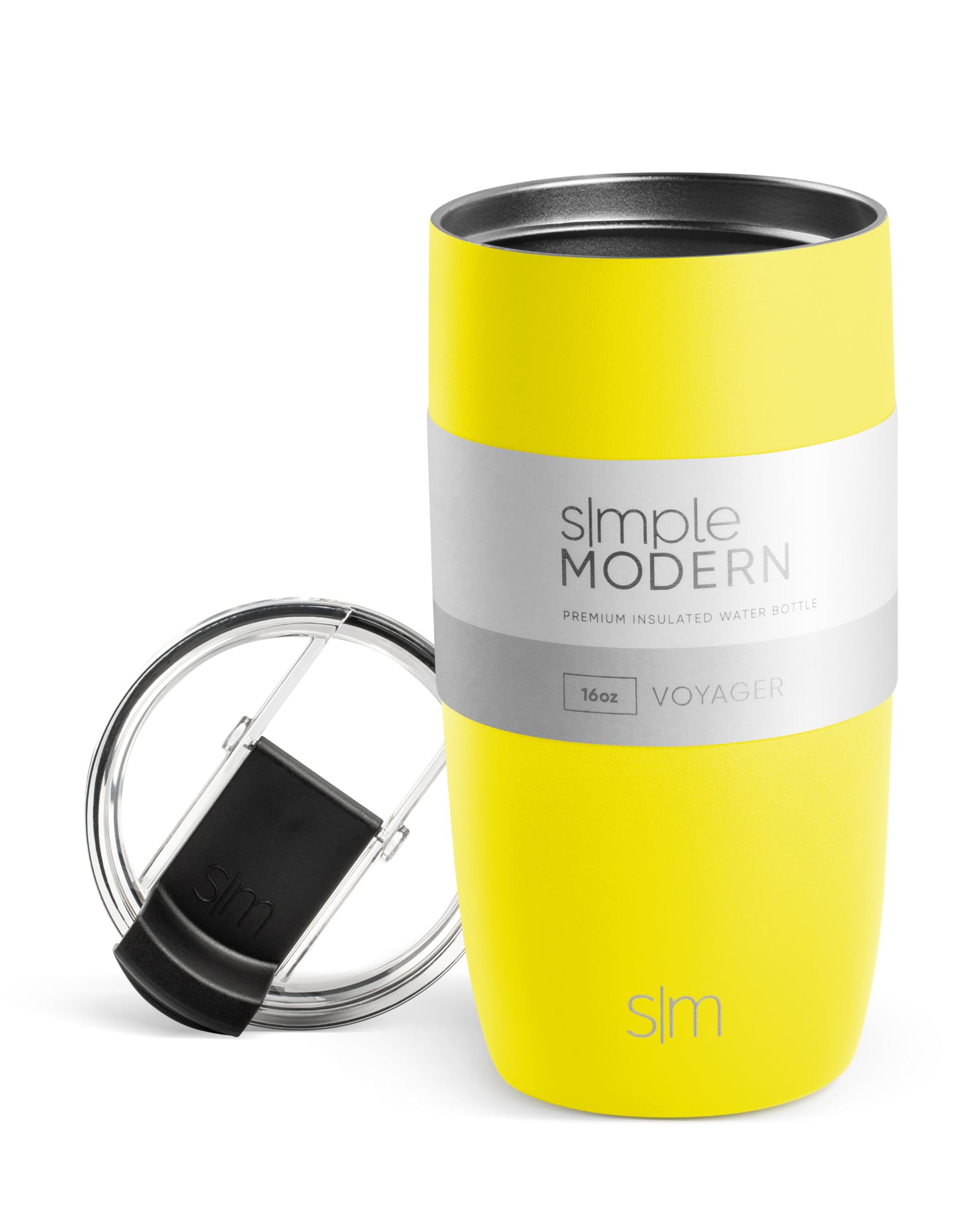 Simple Modern Travel Coffee Mug Tumbler with Flip Lid | Reusable Insulated Stainless Steel Cold Brew Iced Coffee Cup Thermos | Gifts for Women Men Him Her | Voyager Collection | 20oz | Midnight Black