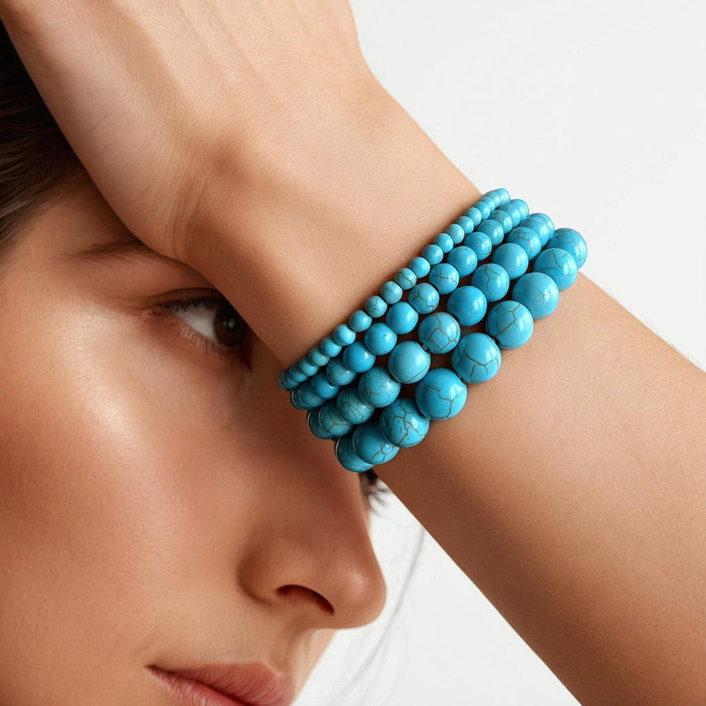 4pcs Beaded Bracelets for Women,Natural Healing Crystal Gemstones Bracelet,Anxiety Stress Relief Bracelet Handmade purple Jewelry Gifts for Women