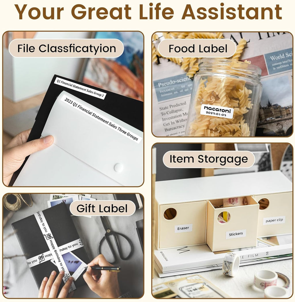 Phomemo D30 Label Maker, Bluetooth Mini Label Maker Machine, Portable Thermal Printer Small Rechargeable Labeler for Kids School Classroom Teacher Supplies, Home Office Labeler Works with Tablet/Phone