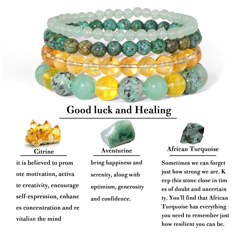 4pcs Beaded Bracelets for Women,Natural Healing Crystal Gemstones Bracelet,Anxiety Stress Relief Bracelet Handmade purple Jewelry Gifts for Women