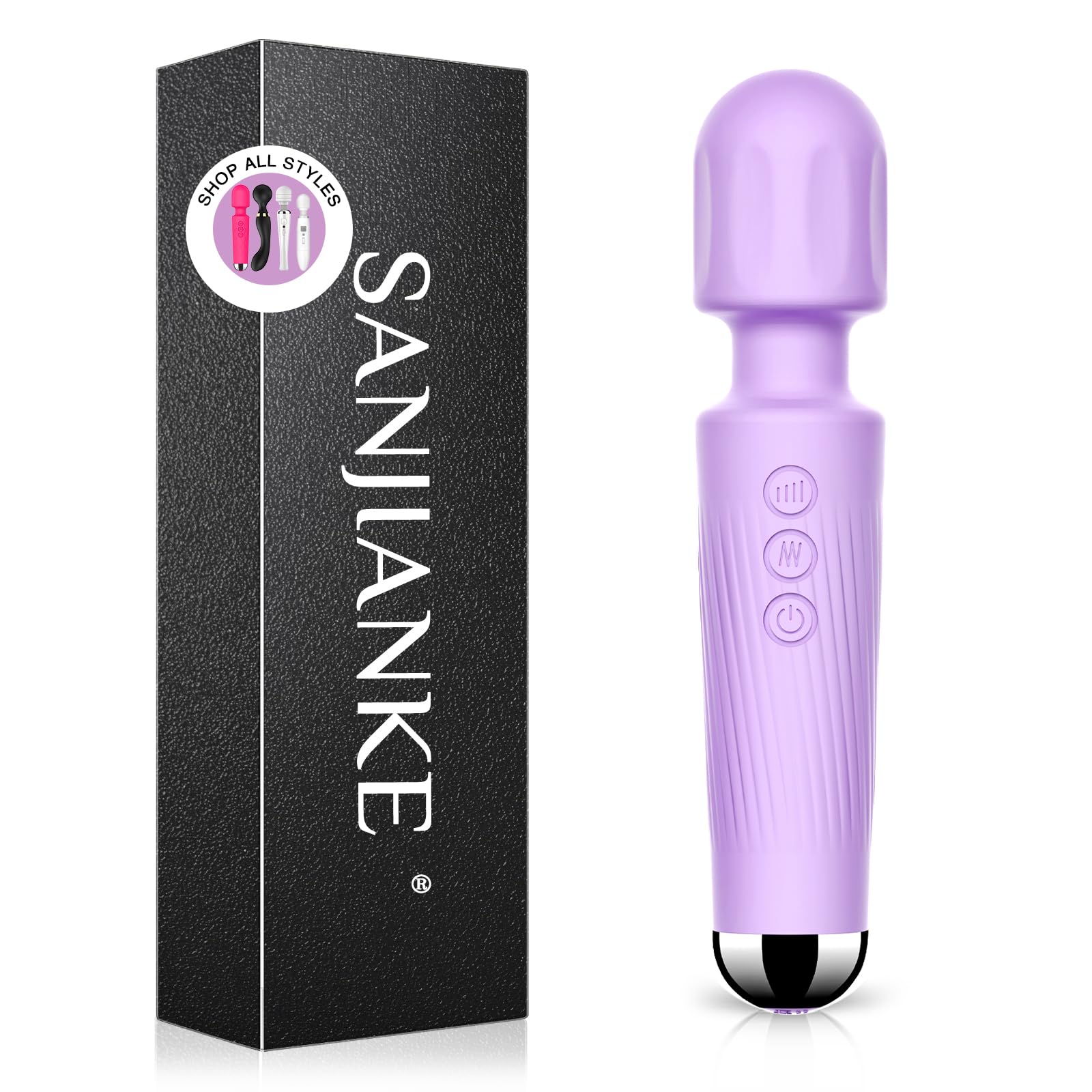 Vibrator Wand,Adult Sex Toy Wand, G Spot Dildo, Clit Vibrator, Sex Vibrators,Clitoris Stimulation,with 8 Speeds & 20 Patterns,Fully Waterproof,Vibrating Wand for her Pleasure (Rose Red)