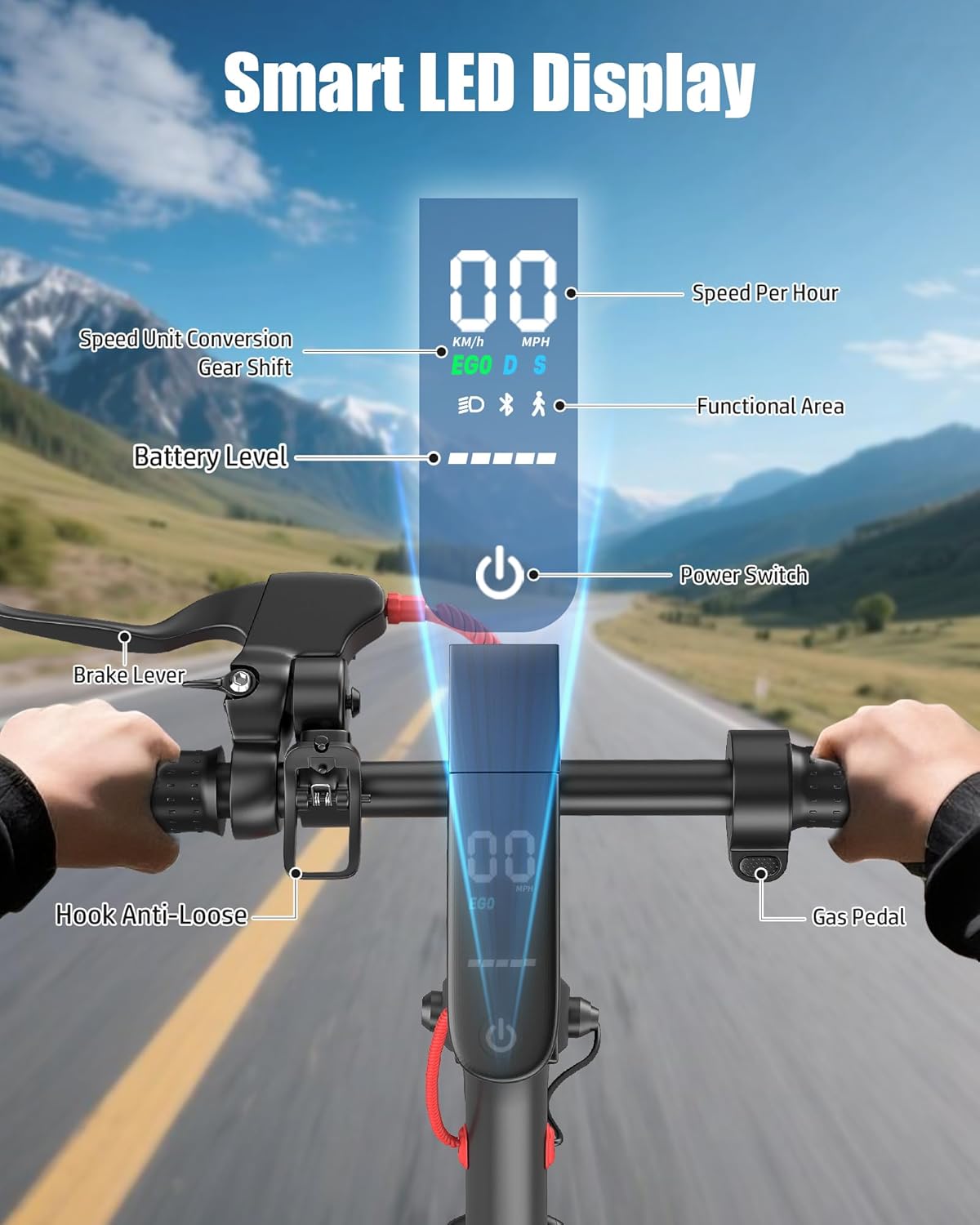 Electric Scooter for Adults, Peak 500W/650W Motor, 19/21 MPH Max Speed, 21/23 Miles Range, 36V Battery, 8.5" Solid Tires, App Control, Lightweight, Foldable Electric Scooter for Commuting, UL2272