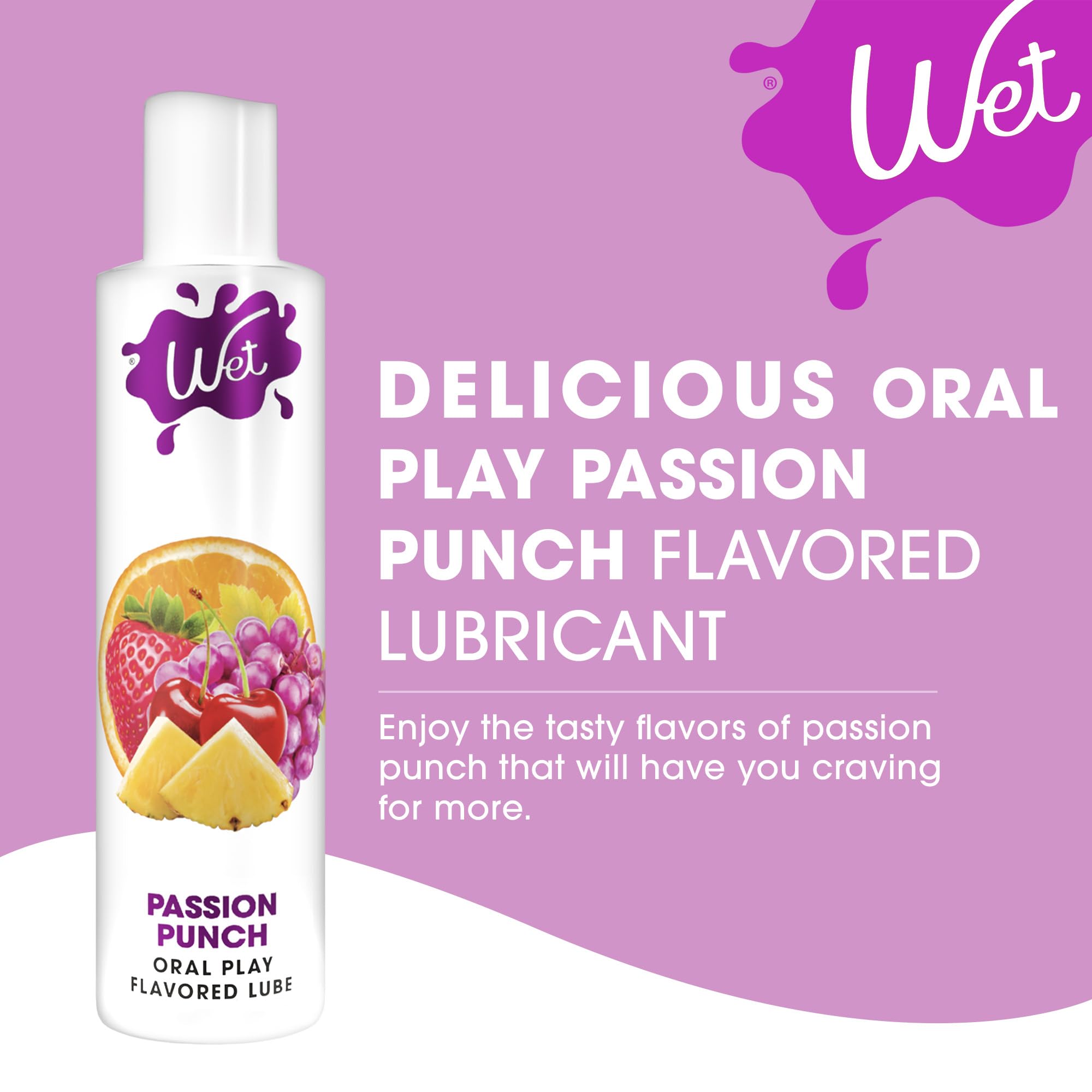 Wet Sexy Strawberry Premium Flavored Edible Lube for Men, Women and Couples | Long-Lasting, Condom Safe, Sugar Free, 9 fl oz