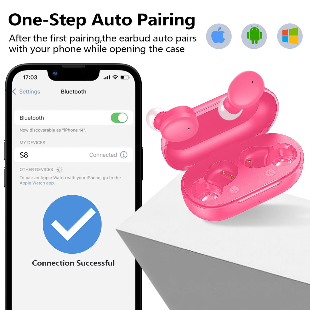 kurdene Wireless Earbuds Bluetooth 5.3 in Ear Buds Light Weight Headphones,Deep Bass Sound,Built in Mics Headset,Clear Calls Earphones for Sports Workout