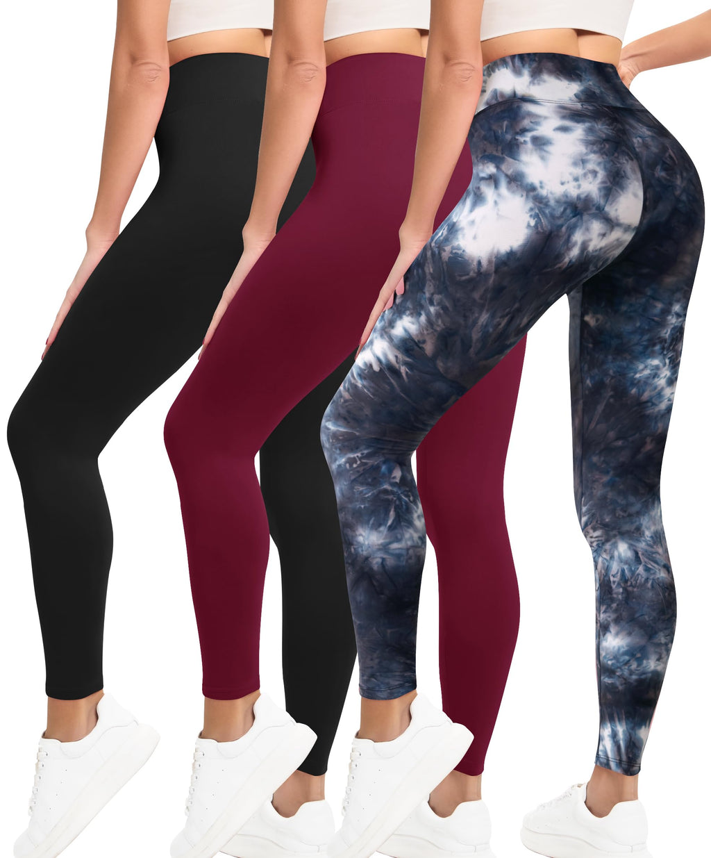 VALANDY High Waisted Leggings for Women Stretch Tummy Control Workout Running Yoga Pants Reg&Plus Size