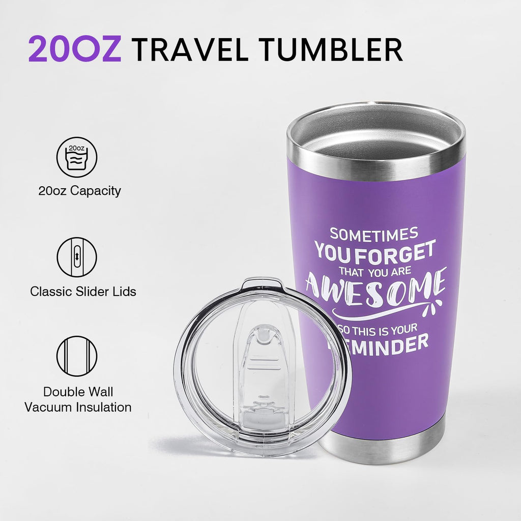 NOWWISH Inspirational Coffee Mug for Men, 14oz Vacuum Insulated Stainless Steel Cup, You Are Awesome Gift for Husband, Boyfriend, Dad - Navy Blue