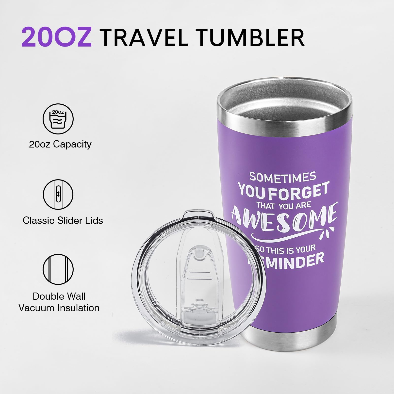 NOWWISH Inspirational Coffee Mug for Men, 14oz Vacuum Insulated Stainless Steel Cup, You Are Awesome Gift for Husband, Boyfriend, Dad - Navy Blue