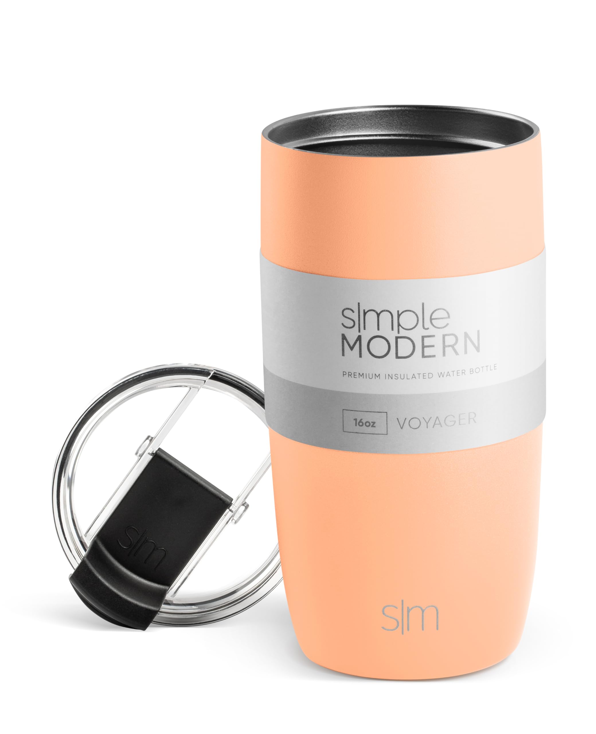 Simple Modern Travel Coffee Mug Tumbler with Flip Lid | Reusable Insulated Stainless Steel Cold Brew Iced Coffee Cup Thermos | Gifts for Women Men Him Her | Voyager Collection | 20oz | Midnight Black