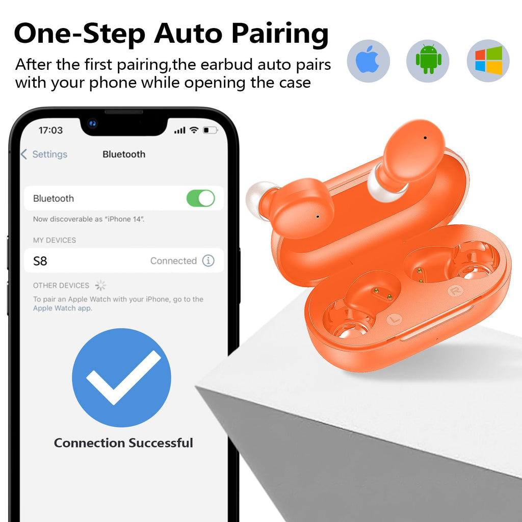 kurdene Wireless Earbuds Bluetooth 5.3 in Ear Buds Light Weight Headphones,Deep Bass Sound,Built in Mics Headset,Clear Calls Earphones for Sports Workout