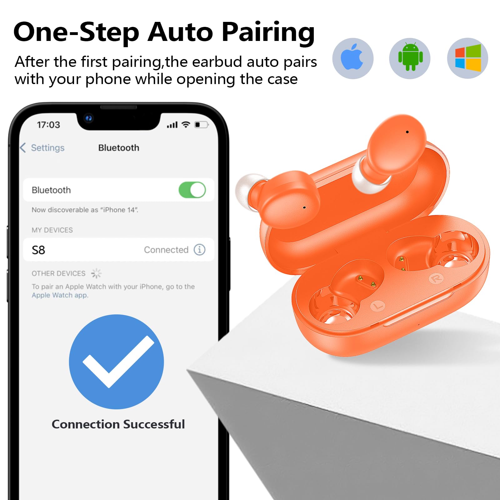 kurdene Wireless Earbuds Bluetooth 5.3 in Ear Buds Light Weight Headphones,Deep Bass Sound,Built in Mics Headset,Clear Calls Earphones for Sports Workout