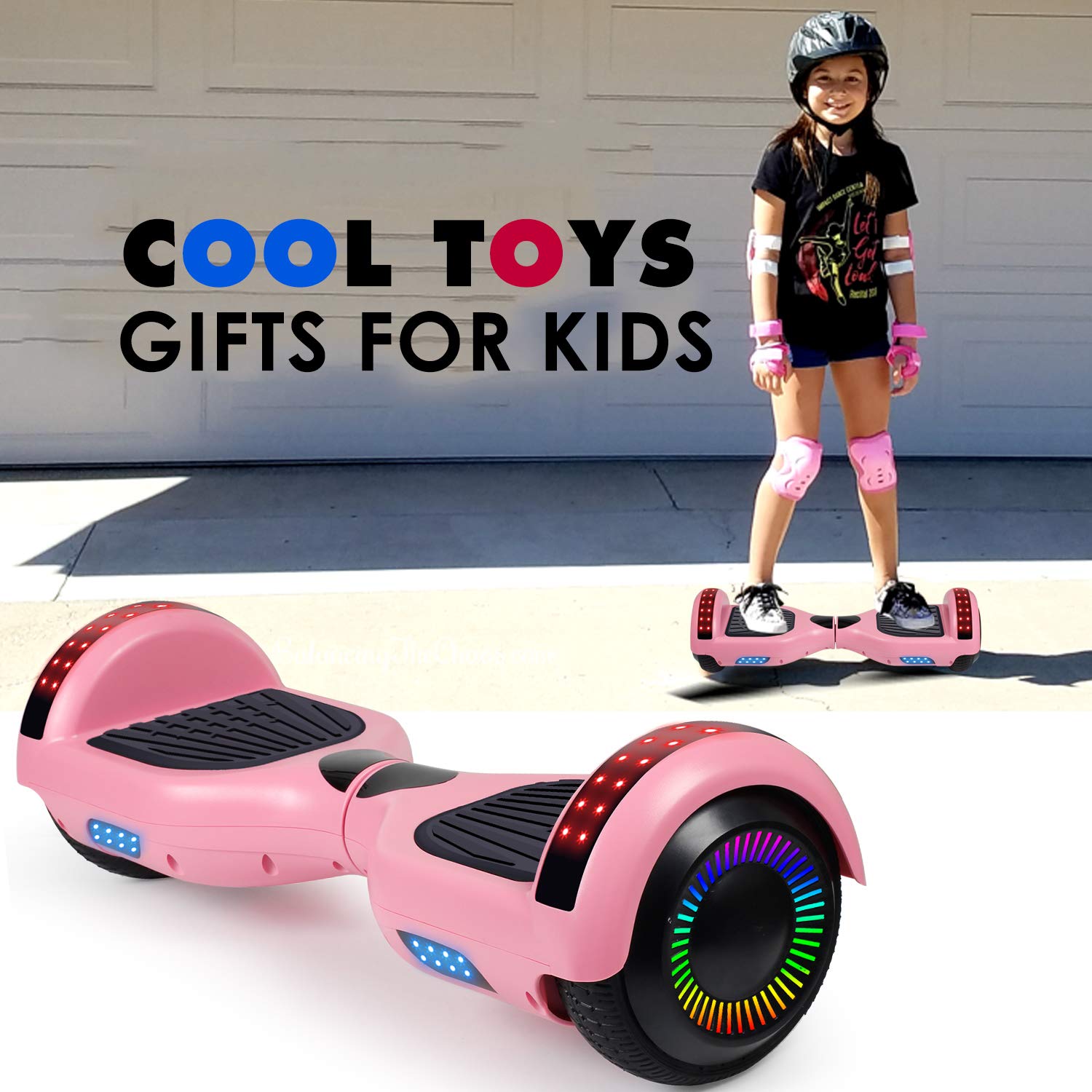 LIEAGLE Hoverboard, 6.5" Self Balancing Scooter Hover Board with Bluetooth Wheels LED Lights for Kids Adults