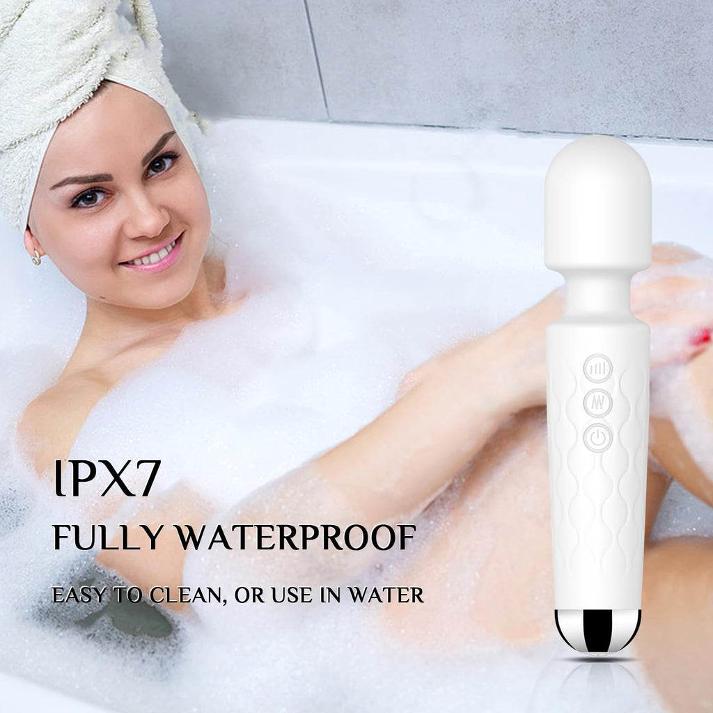 Vibrator Wand,Adult Sex Toy Wand, G Spot Dildo, Clit Vibrator, Sex Vibrators,Clitoris Stimulation,with 8 Speeds & 20 Patterns,Fully Waterproof,Vibrating Wand for her Pleasure (Rose Red)