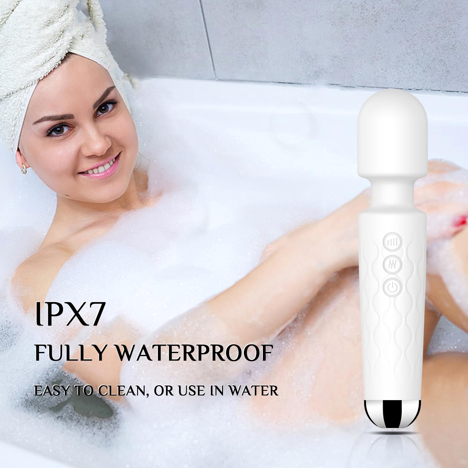 Vibrator Wand,Adult Sex Toy Wand, G Spot Dildo, Clit Vibrator, Sex Vibrators,Clitoris Stimulation,with 8 Speeds & 20 Patterns,Fully Waterproof,Vibrating Wand for her Pleasure (Rose Red)