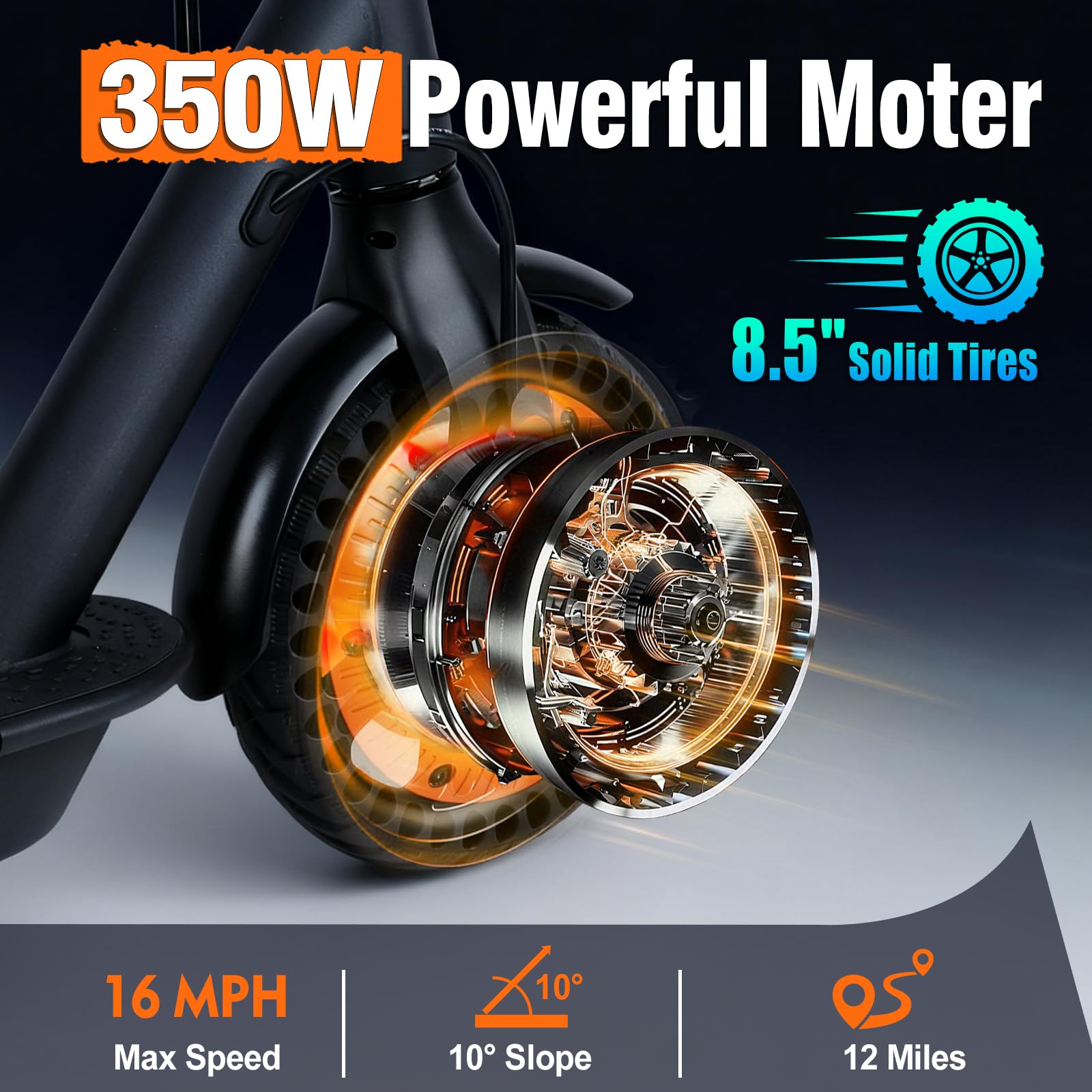 ‌Fregogo Electric Scooter for Adults - Folding Commuter E-Scooter,500W Peak Motor,12/21 Mile Long Range Adults Electric Scooter,16/19 MPH Speed,8.5" Anti-Solid Tires, Dual Brake System & App Control