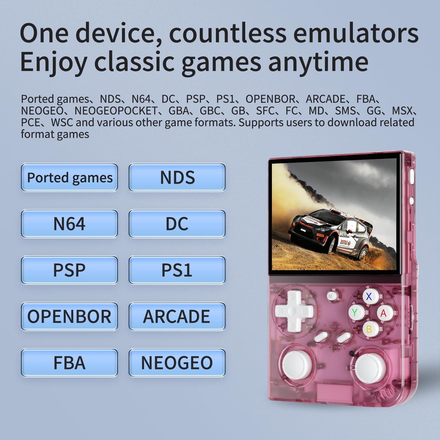 G350 Retro Handheld Game Console , G350 Retro Gaming Console 3.5'' IPS Screen Linux System Built-in 64G TF Card 20+Emulators Pre-Installed 4371 Games Retro Game Console with 3200mAh Battery Black