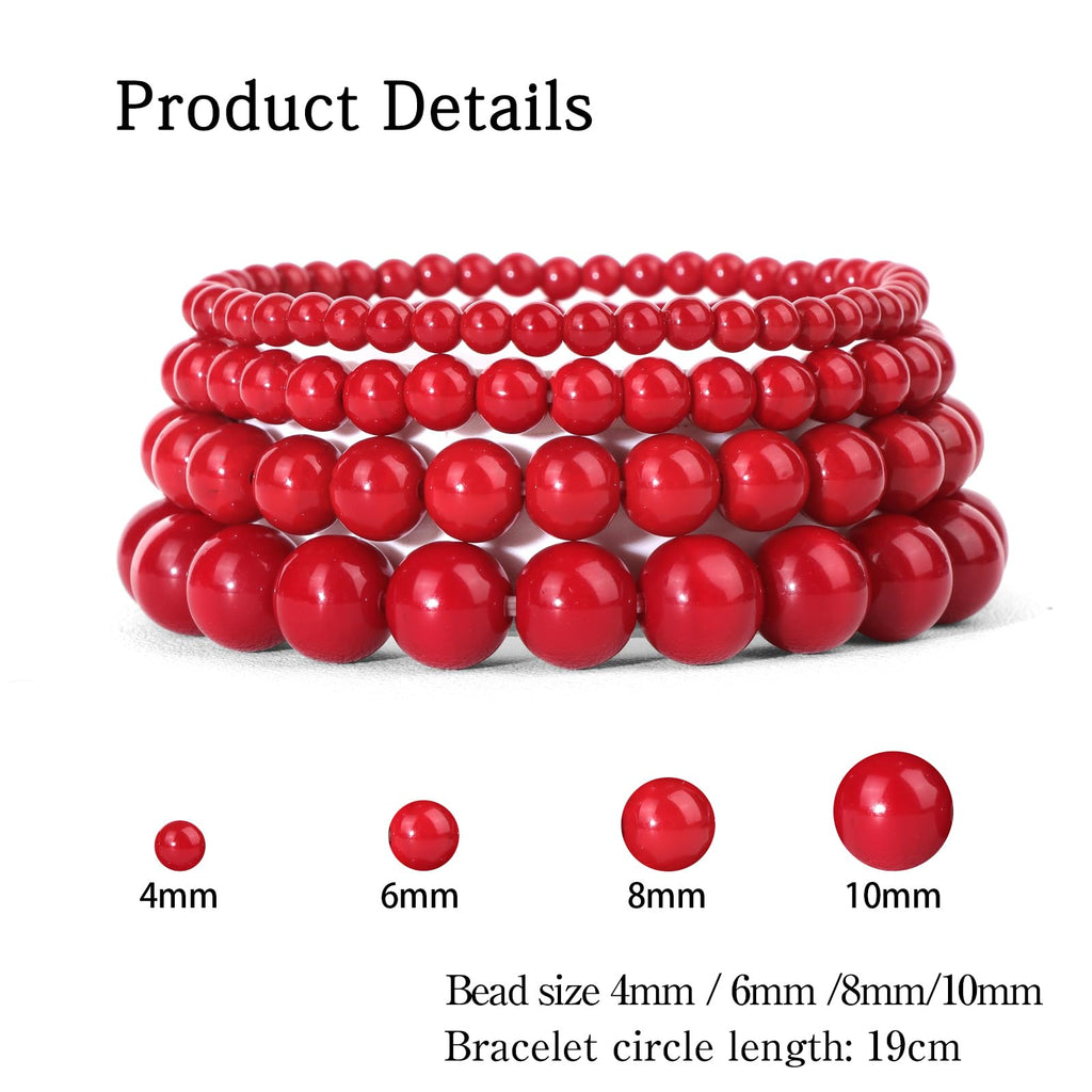 4pcs Beaded Bracelets for Women,Natural Healing Crystal Gemstones Bracelet,Anxiety Stress Relief Bracelet Handmade purple Jewelry Gifts for Women