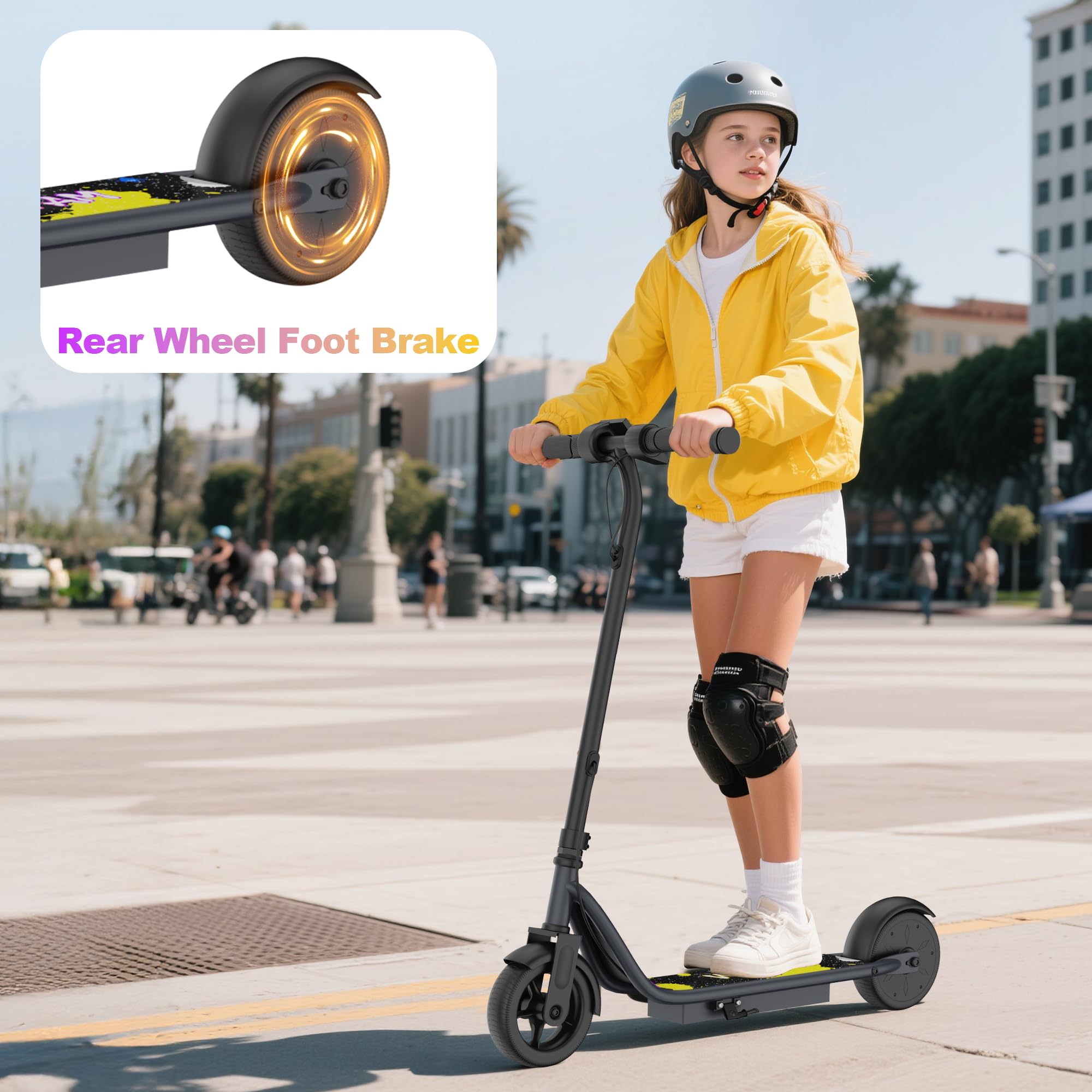 VOLPAM Electric Scooter, 350W/500W Powerful Motor, 8.5"/10" Solid Tires, 19/22Mph, 28/23/21/16 Miles Max Range, Dual Braking