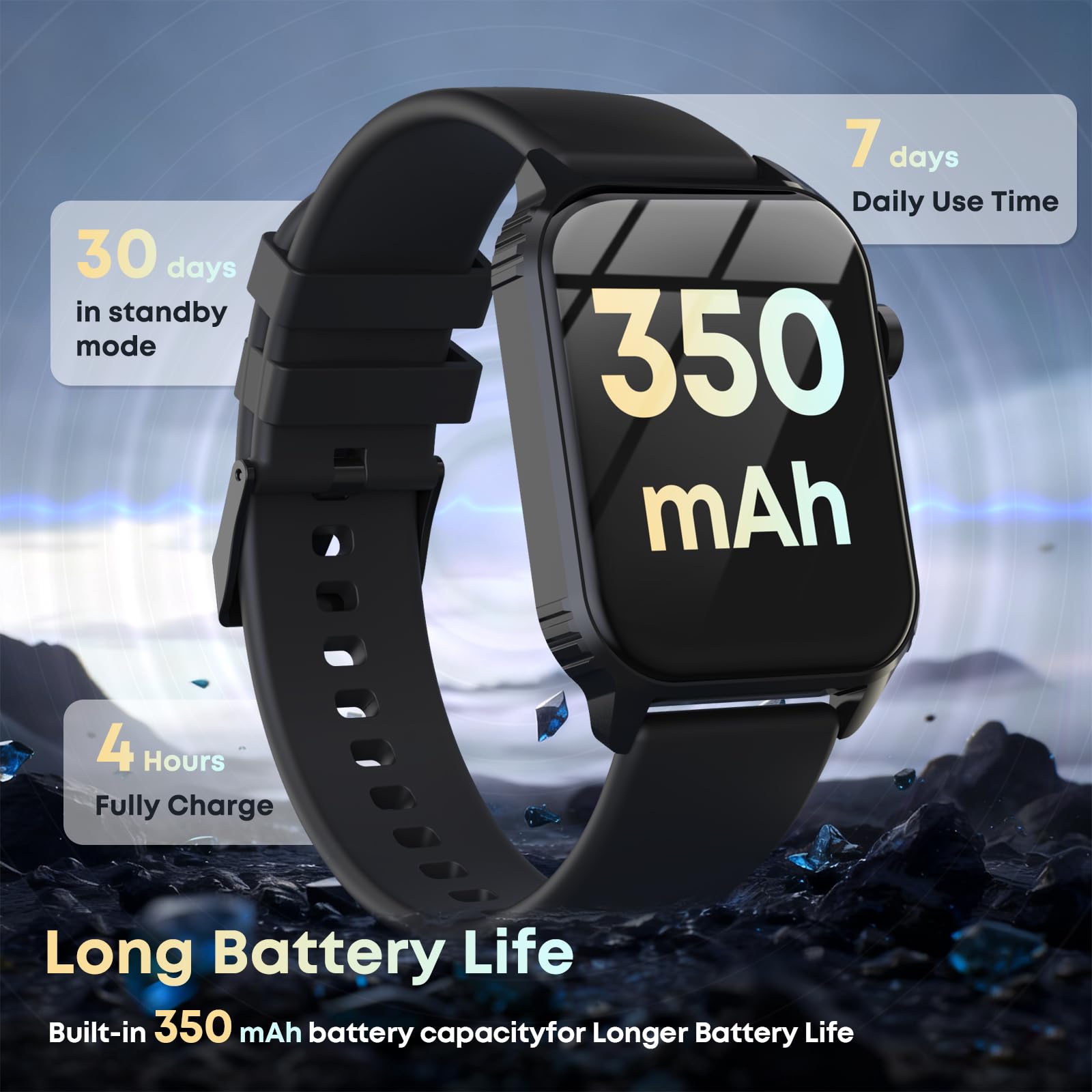 Smart Watches for Women Men, 120 Sports Modes Smartwatch with 1.83 inches HD Display, Heart Rate/Sleep Monitor, IP67 Waterproof, Bluetooth Call & Music Control for iPhone/Android Black