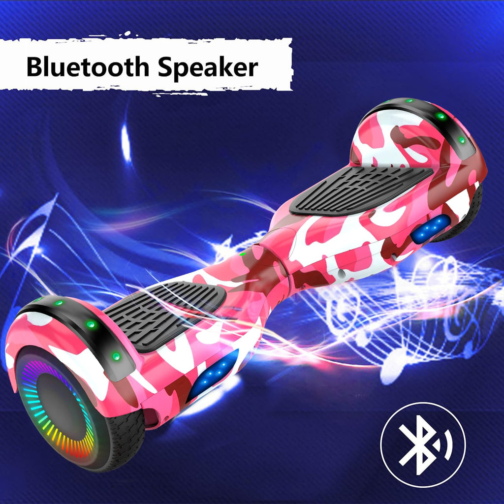 LIEAGLE Hoverboard, 6.5" Self Balancing Scooter Hover Board with Bluetooth Wheels LED Lights for Kids Adults