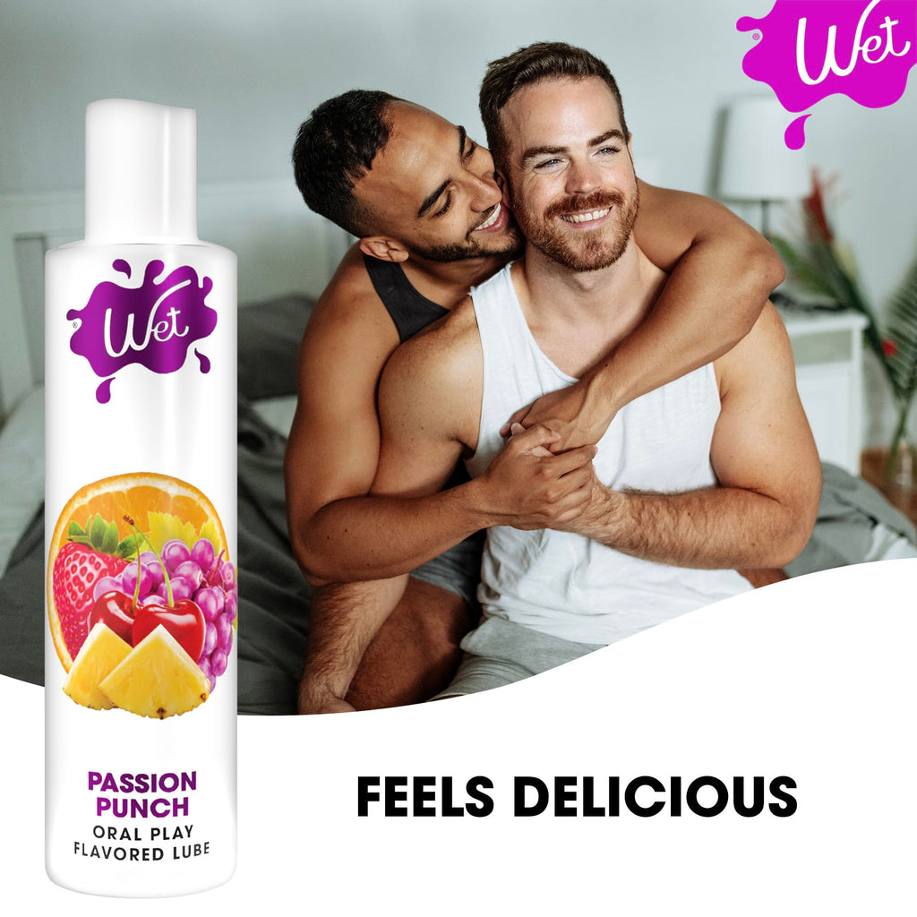 Wet Sexy Strawberry Premium Flavored Edible Lube for Men, Women and Couples | Long-Lasting, Condom Safe, Sugar Free, 9 fl oz