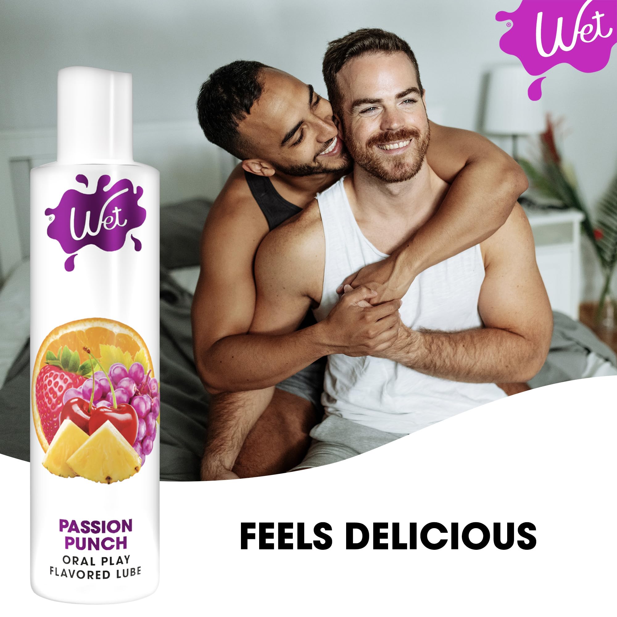 Wet Sexy Strawberry Premium Flavored Edible Lube for Men, Women and Couples | Long-Lasting, Condom Safe, Sugar Free, 9 fl oz