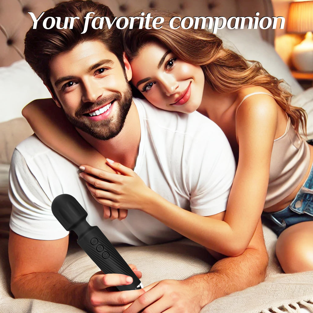 Vibrator Wand,Adult Sex Toy Wand, G Spot Dildo, Clit Vibrator, Sex Vibrators,Clitoris Stimulation,with 8 Speeds & 20 Patterns,Fully Waterproof,Vibrating Wand for her Pleasure (Rose Red)