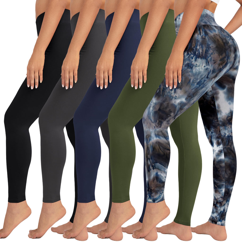 VALANDY High Waisted Leggings for Women Stretch Tummy Control Workout Running Yoga Pants Reg&Plus Size