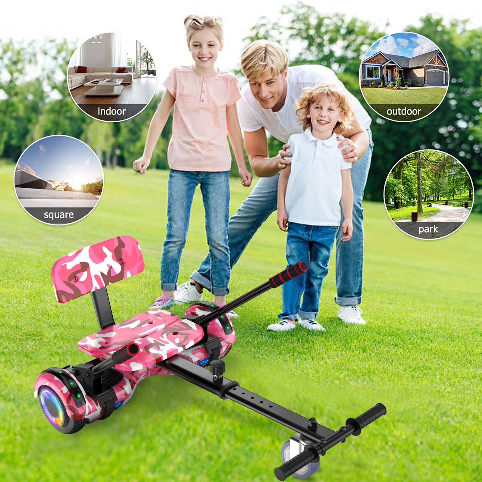 LIEAGLE Hoverboard, 6.5" Self Balancing Scooter Hover Board with Bluetooth Wheels LED Lights for Kids Adults