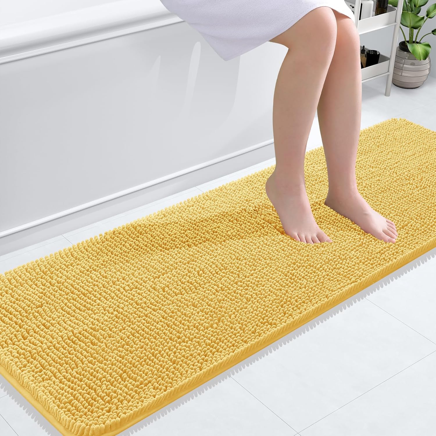 OLANLY Bathroom Rugs 30x20, Extra Soft Absorbent Chenille Bath Rugs, Rubber Backing Quick Dry, Machine Washable Bath Mats for Bathroom Floor, Tub and Shower, Home Decor Accessories, Grey