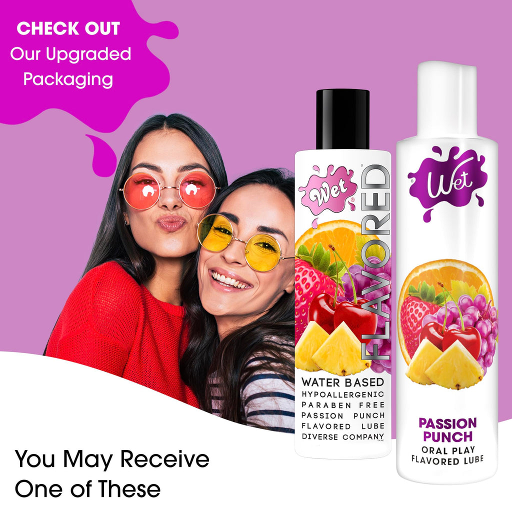 Wet Sexy Strawberry Premium Flavored Edible Lube for Men, Women and Couples | Long-Lasting, Condom Safe, Sugar Free, 9 fl oz