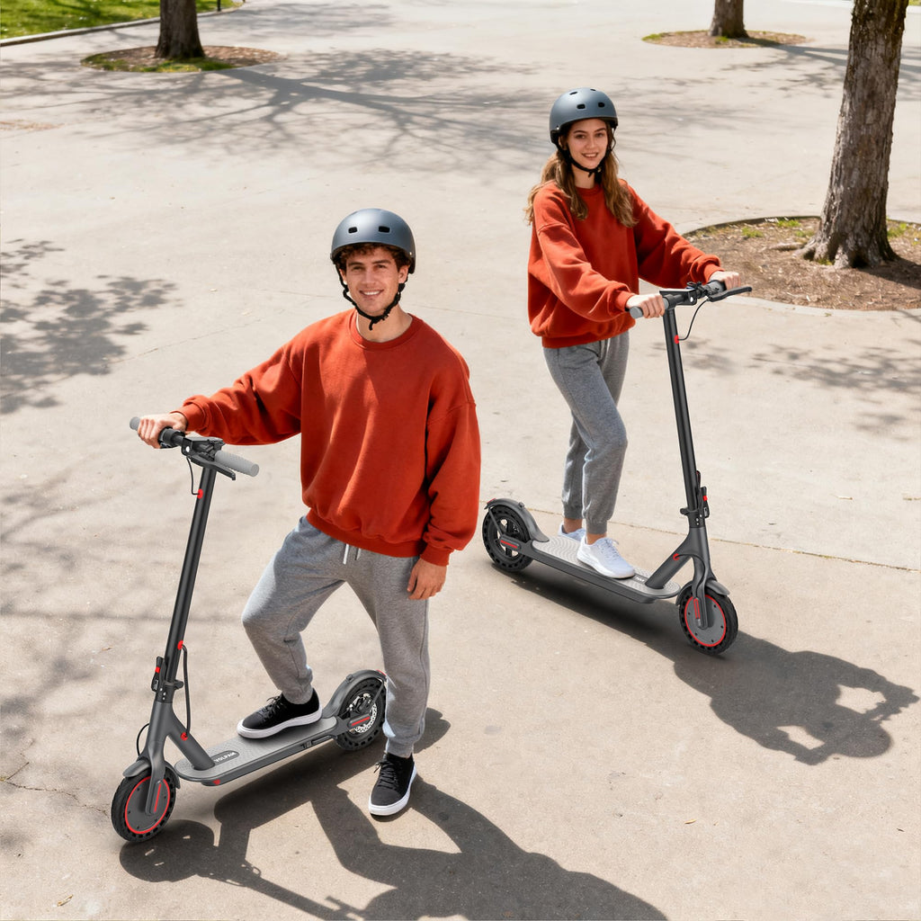 VOLPAM Electric Scooter, 350W/500W Powerful Motor, 8.5"/10" Solid Tires, 19/22Mph, 28/23/21/16 Miles Max Range, Dual Braking