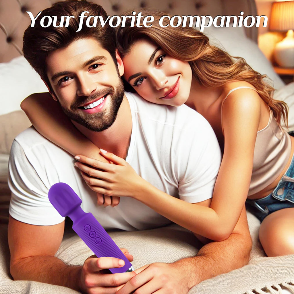 Vibrator Wand,Adult Sex Toy Wand, G Spot Dildo, Clit Vibrator, Sex Vibrators,Clitoris Stimulation,with 8 Speeds & 20 Patterns,Fully Waterproof,Vibrating Wand for her Pleasure (Rose Red)