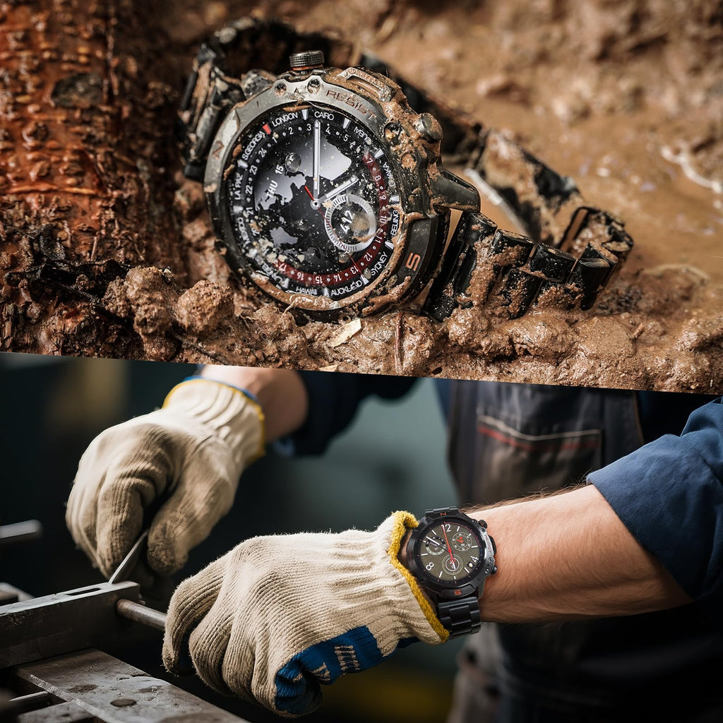 WalkerFit Smart Watch for Men, 1.43" Round AMOLED, 5ATM Waterproof, Heart Rate & Sleep Monitor,Long Battery,Outdoor Fitness Activity Tracker,Voice Control&Bluetooth Call,Compatible with iPhone Android