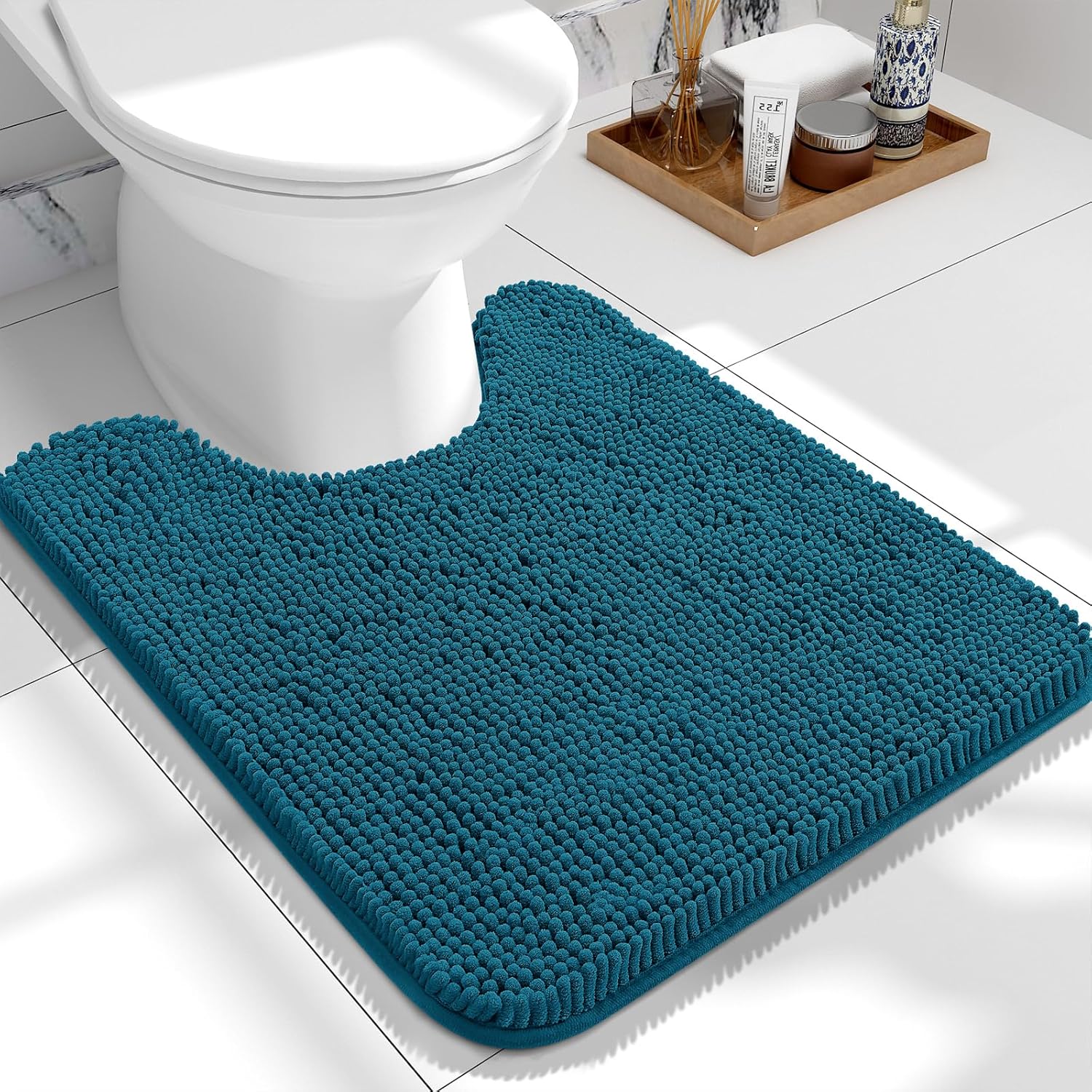 OLANLY Bathroom Rugs 30x20, Extra Soft Absorbent Chenille Bath Rugs, Rubber Backing Quick Dry, Machine Washable Bath Mats for Bathroom Floor, Tub and Shower, Home Decor Accessories, Grey