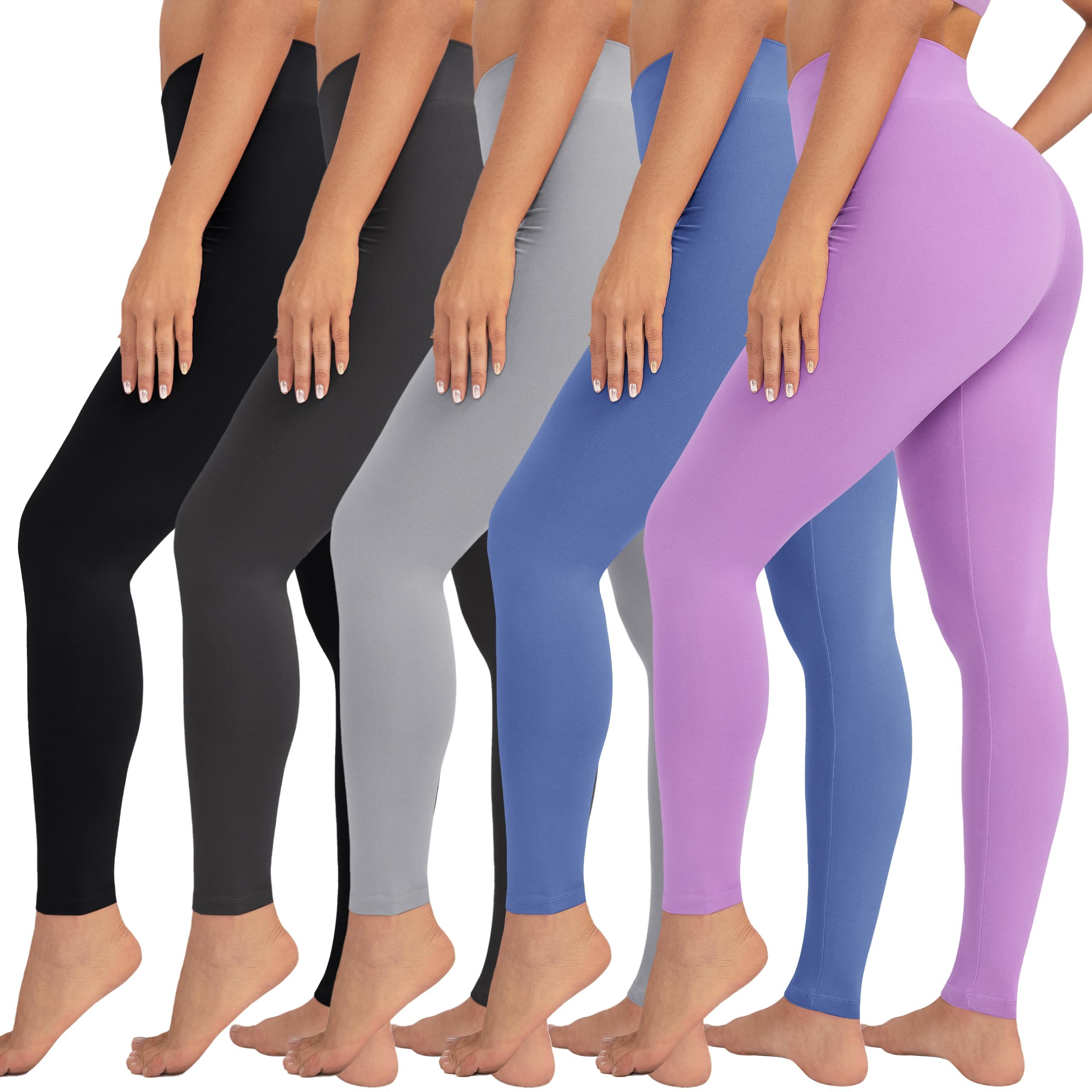 VALANDY High Waisted Leggings for Women Stretch Tummy Control Workout Running Yoga Pants Reg&Plus Size