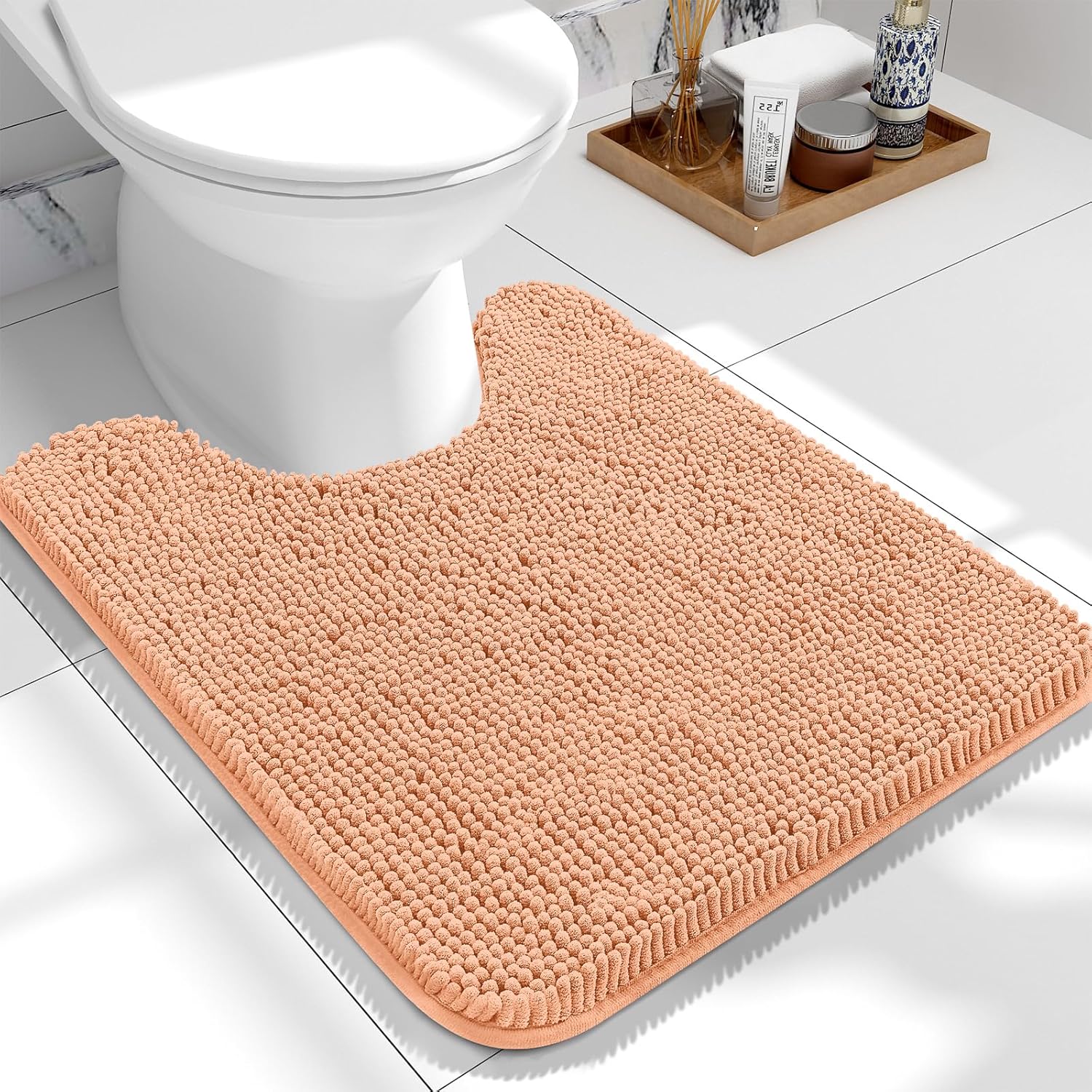 OLANLY Bathroom Rugs 30x20, Extra Soft Absorbent Chenille Bath Rugs, Rubber Backing Quick Dry, Machine Washable Bath Mats for Bathroom Floor, Tub and Shower, Home Decor Accessories, Grey
