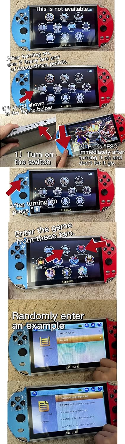 TCDSTAR Original factory 16GB Retro Handheld Games Player x 12 plus 10000games Portab 7 Inch e-book MP5 Video Game Consoles Birthday Gift for kids Adults