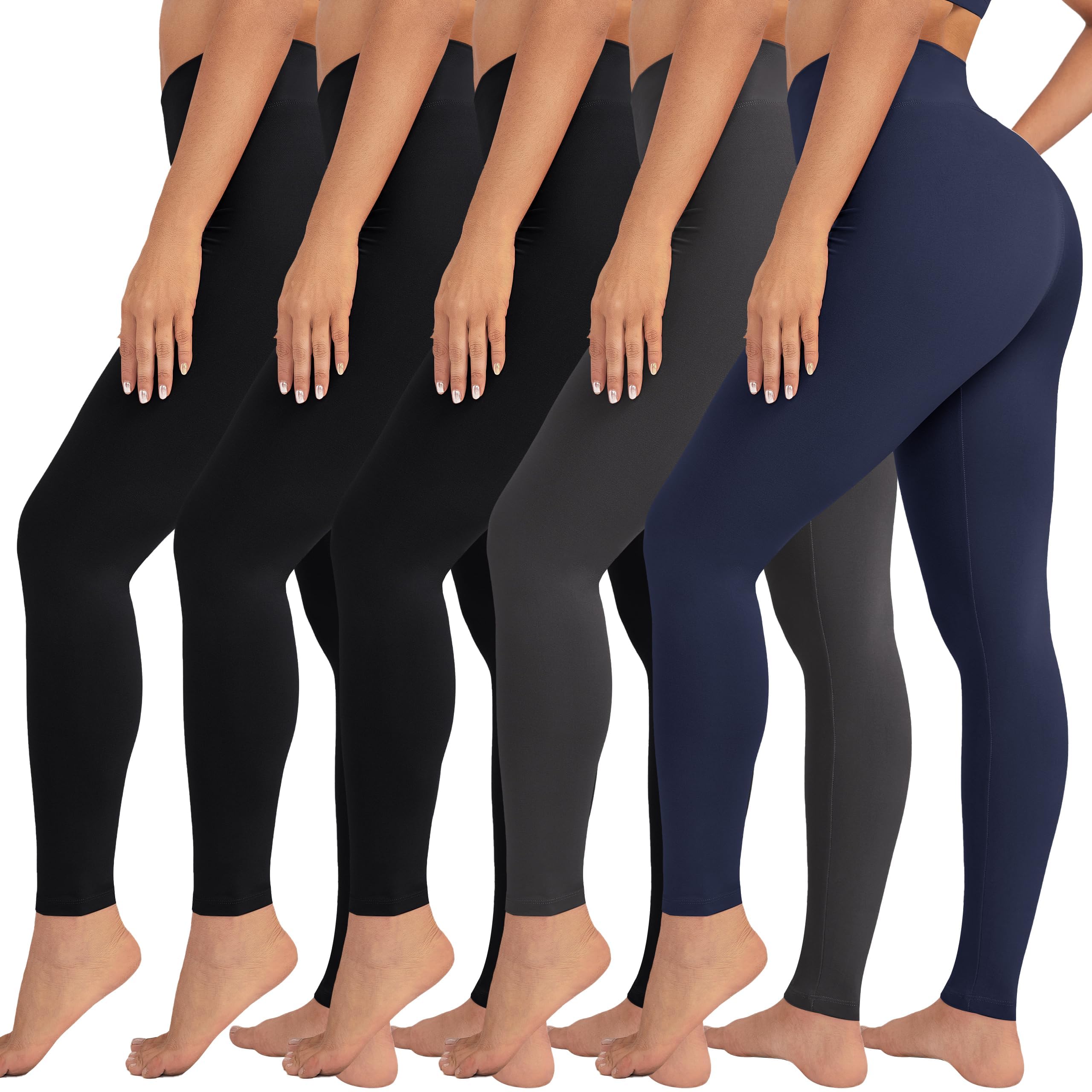 VALANDY High Waisted Leggings for Women Stretch Tummy Control Workout Running Yoga Pants Reg&Plus Size