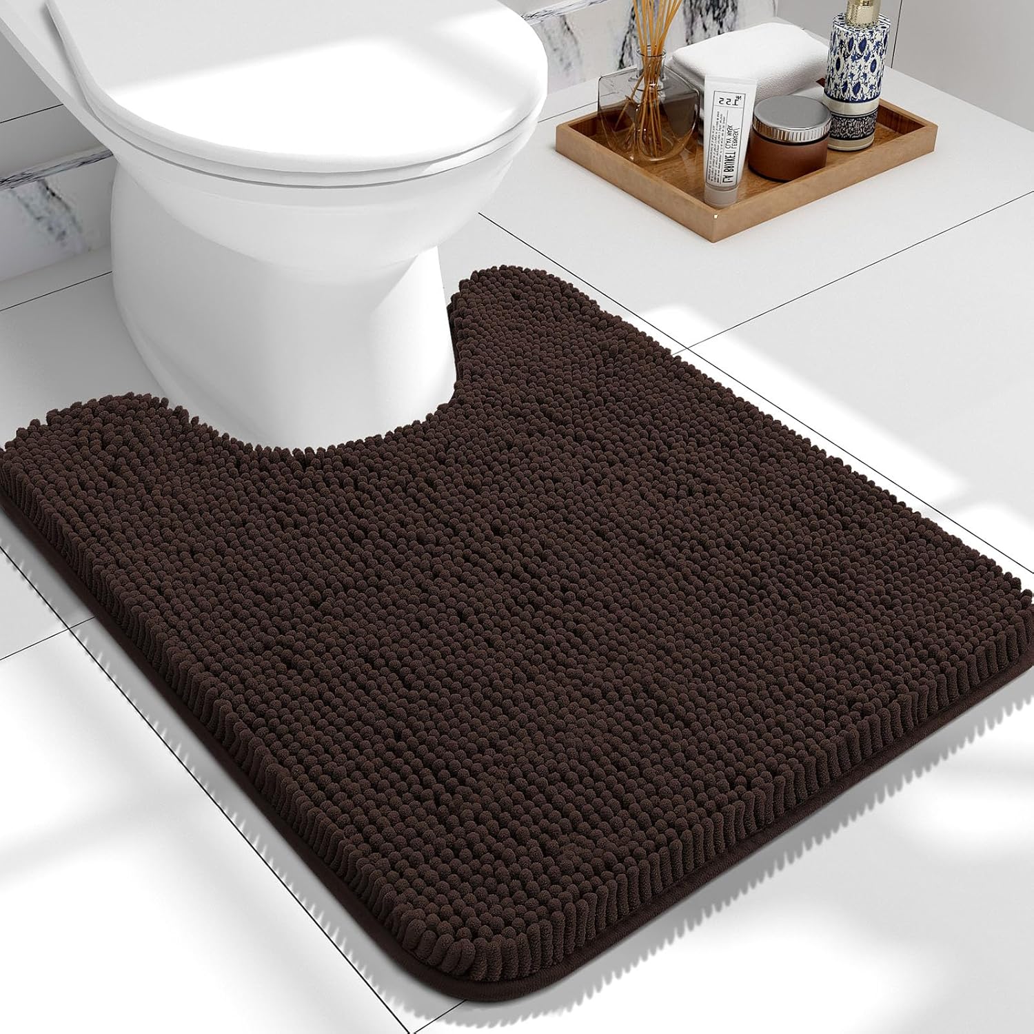 OLANLY Bathroom Rugs 30x20, Extra Soft Absorbent Chenille Bath Rugs, Rubber Backing Quick Dry, Machine Washable Bath Mats for Bathroom Floor, Tub and Shower, Home Decor Accessories, Grey