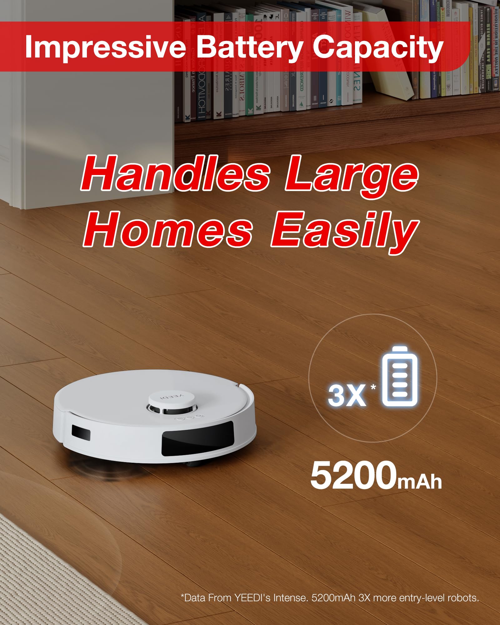Yeedi C12 Robot Vacuum Cleaner and Mop, 8000Pa Strong Suction, ZeroTangle Brush, Smart Navigation, Self-Charging, White