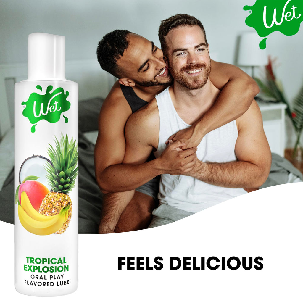 Wet Sexy Strawberry Premium Flavored Edible Lube for Men, Women and Couples | Long-Lasting, Condom Safe, Sugar Free, 9 fl oz