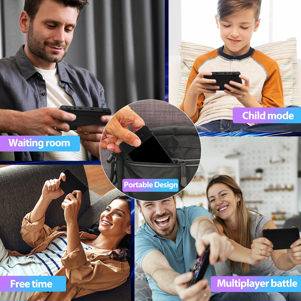 Upgraded XF40H Handheld Game Console, Retro Gaming Console Preloaded Classic Games with Multiple Emulators, 4.0 Inch 4K HD IPS Screen Open Source Linux System, Pocket Video Gaming (Black-128G)