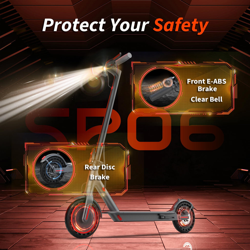 VOLPAM Electric Scooter, 350W/500W Powerful Motor, 8.5"/10" Solid Tires, 19/22Mph, 28/23/21/16 Miles Max Range, Dual Braking