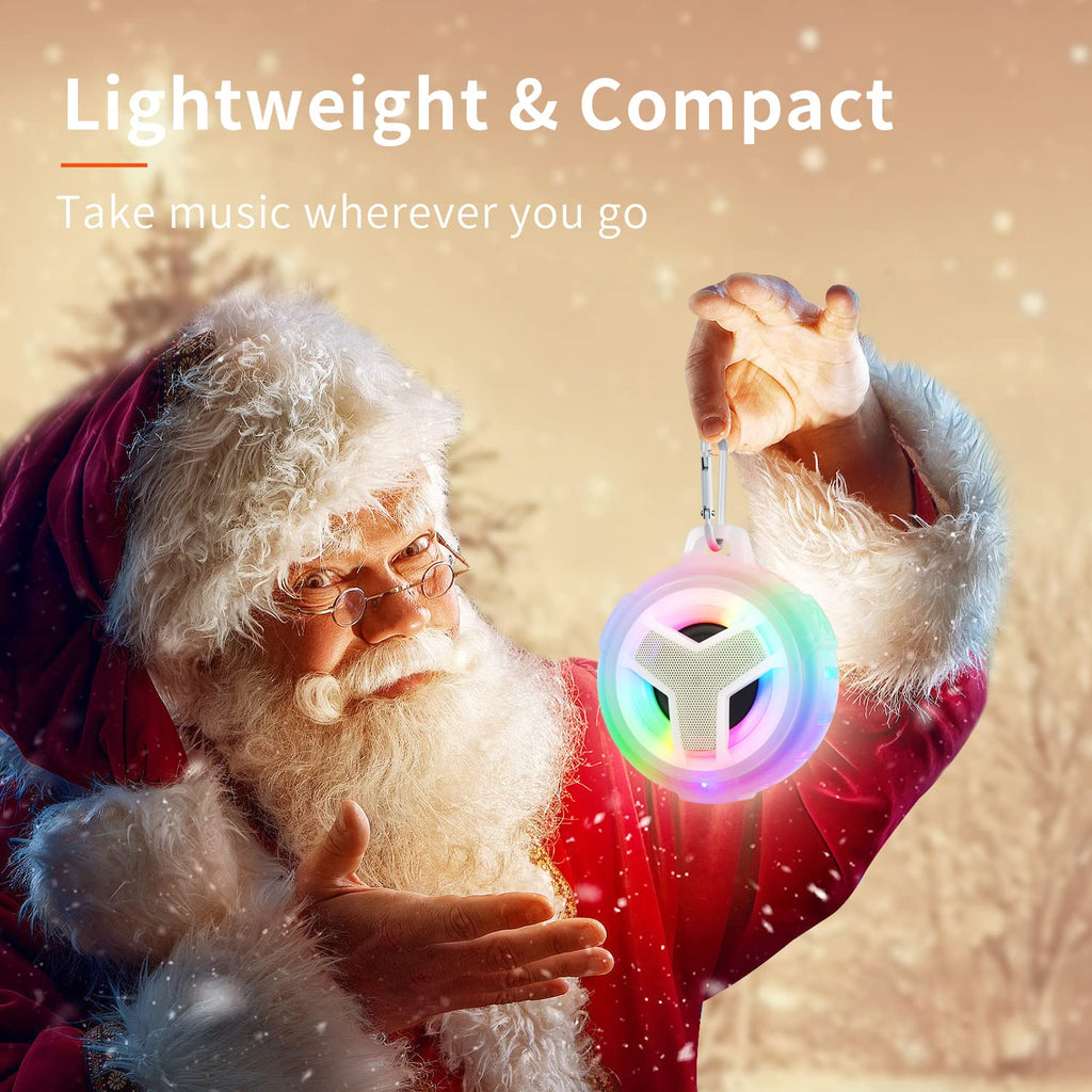 EBODA Bluetooth Shower Speaker, Portable Bluetooth Speakers, IP67 Waterproof Wireless Speaker with LED Light, Floating, 2000mAh, True Wireless Stereo for Kayak, Beach, Gifts for unisex -Black