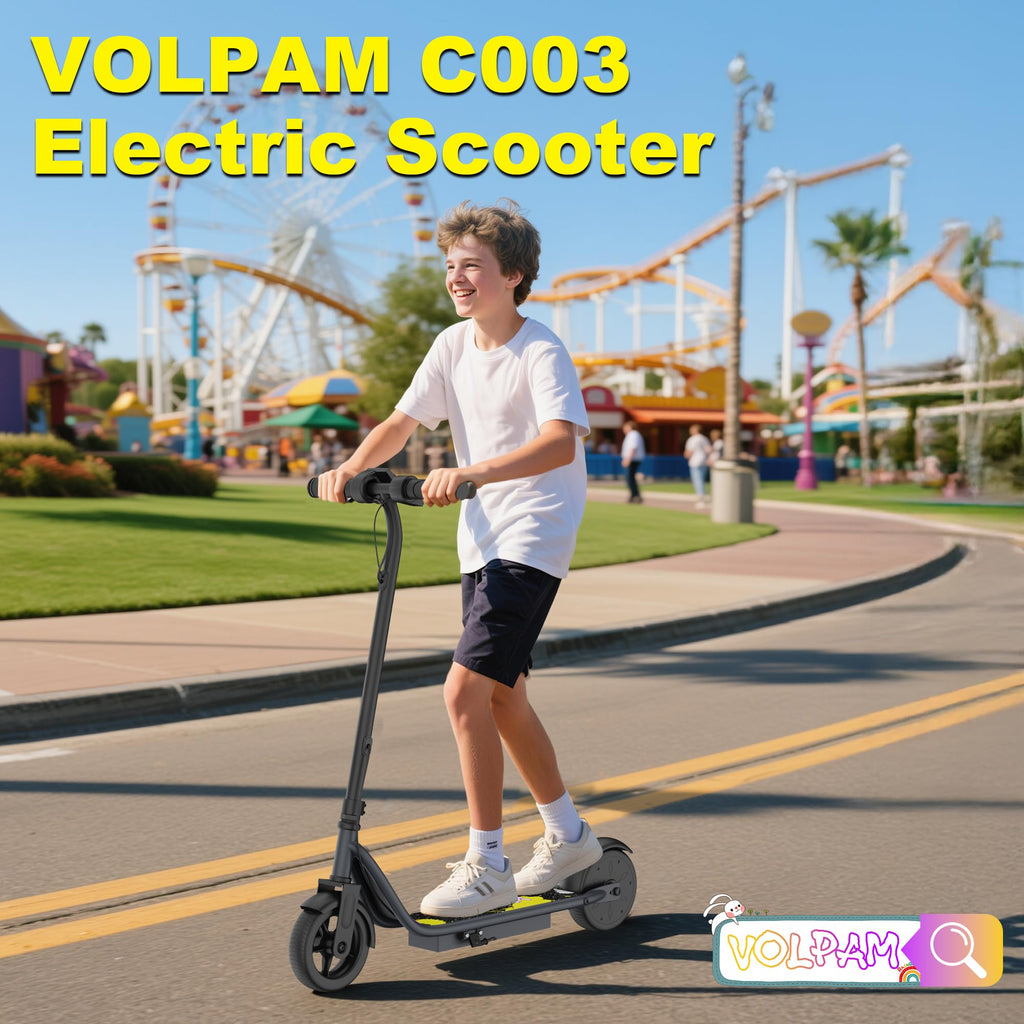 VOLPAM Electric Scooter, 350W/500W Powerful Motor, 8.5"/10" Solid Tires, 19/22Mph, 28/23/21/16 Miles Max Range, Dual Braking