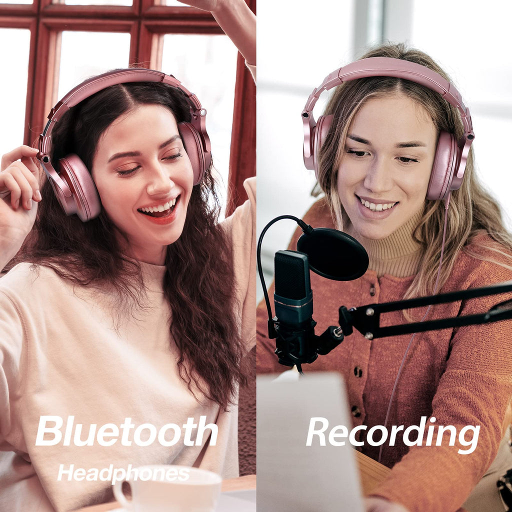 OneOdio A70 Bluetooth Over Ear Headphones, Wireless Headphones with 72H Playtime, Hi-Res, Built-in Mic, 3.5mm/6.35mm Wired Audio Jack for Studio Monitor & Mixing DJ Guitar AMP, Computer Laptop PC